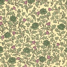 Green Petite Floral Print Paper ~ Carta Varese Italy